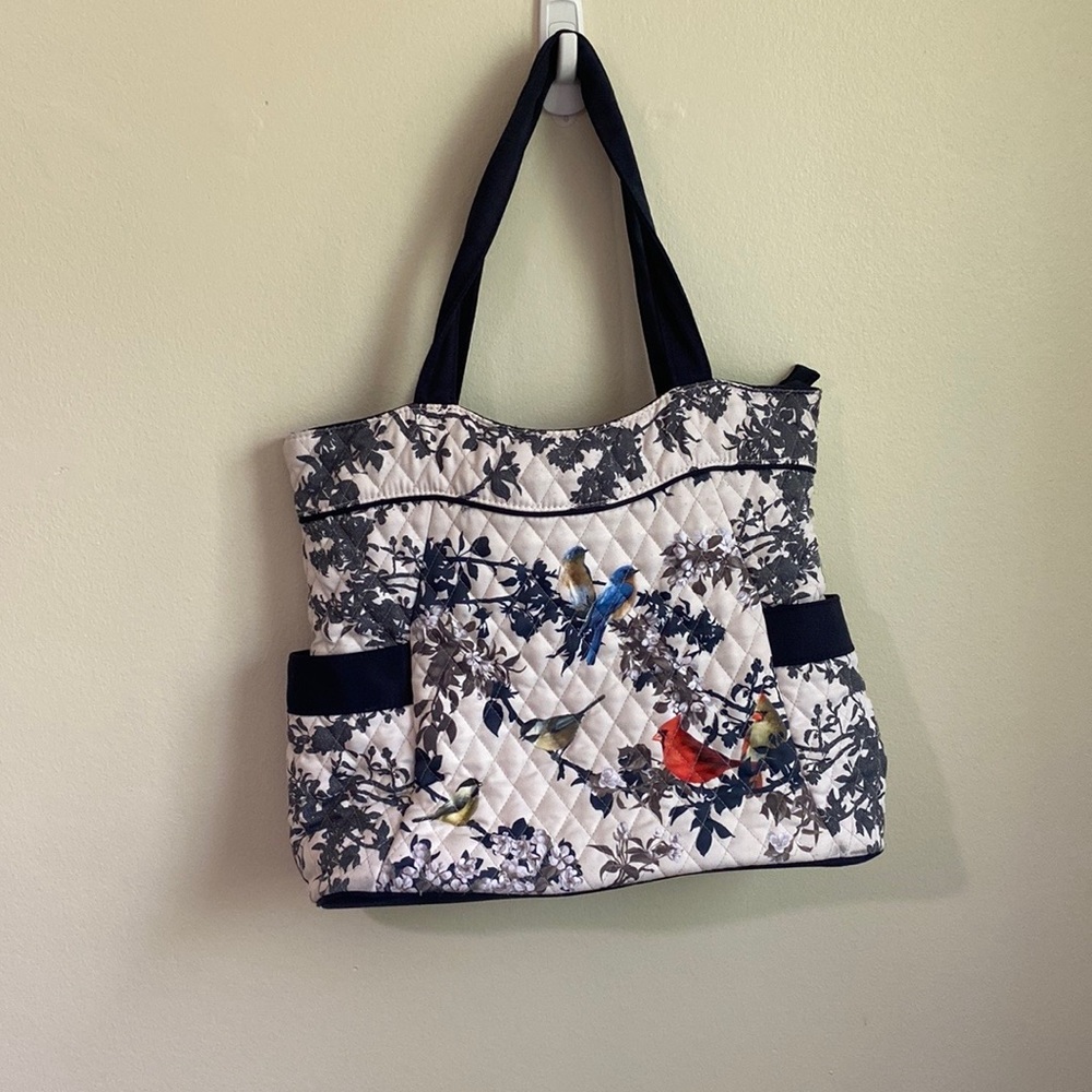 Bradford exchange James Hautman "Songs Of Spring" Bird Art Quilted Tote Bag